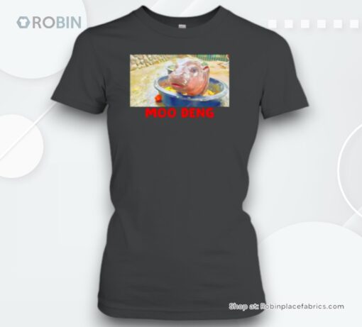 Moo Deng Bouncy Pig The Cute Baby Hippo In Thai Unisex Shirt