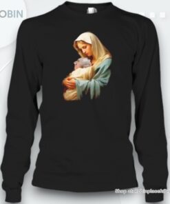 Mother Mary Moo Deng Baby Hippo Graphic Unisex Shirt Mother Mary Moo Deng Baby Hippo Graphic Unisex Shirt