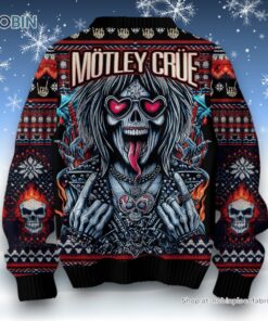 Motley Crue Skull Art Design Ugly Sweater and Sweatshirt
