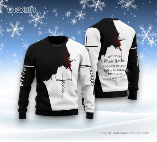 My God   Jesus Ugly Christmas Sweater For Men & Women, Christian Sweater, God Gift