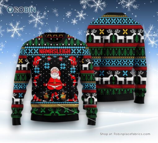 Namasleigh Ugly Christmas Sweatshirt, Sweater