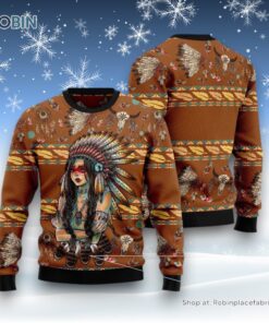 Native American Girl Ugly Christmas Sweatshirt, Sweater
