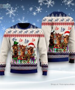 Naughty Llama Fa La La La Ugly Christmas Sweater For Men And Women, Farm Ugly Sweater