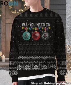 NBA All You Need Is Peace Love And Houston Rockets Ugly Christmas Sweatshirt, Sweater