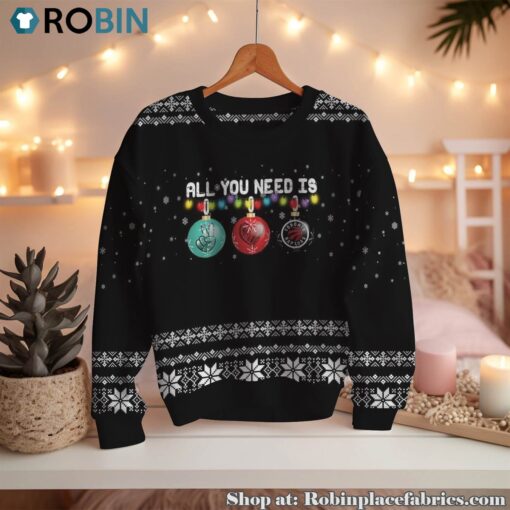 NBA All You Need Is Peace Love And Toronto Raptors Ugly Christmas Sweatshirt, Sweater
