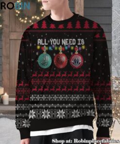 NBA All You Need Is Peace Love And Washington Wizards Ugly Christmas Sweatshirt, Sweater