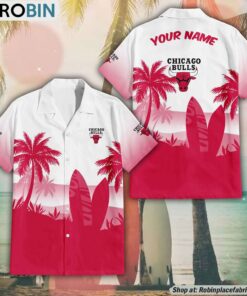 NBA Chicago Bulls Summer Coconut Tree Pattern Hawaiian Shirt NBA Chicago Bulls Summer Coconut Tree Pattern Hawaiian Shirt
