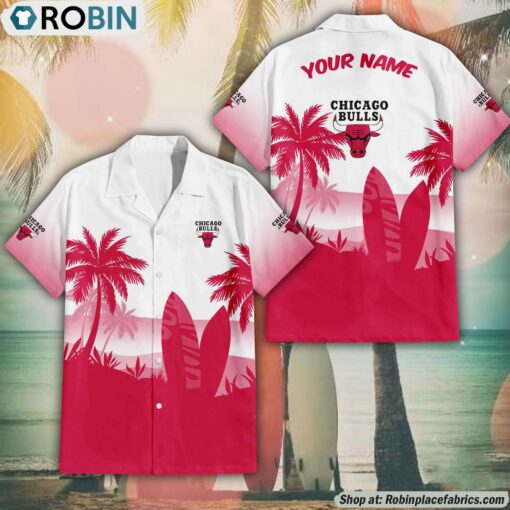 NBA Chicago Bulls Summer Coconut Tree Pattern Hawaiian Shirt
