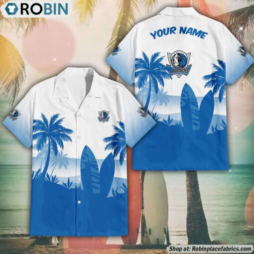NBA Dallas Mavericks Summer Coconut Tree Pattern Hawaiian Shirt