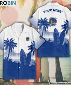NBA Golden State Warriors Summer Coconut Tree Pattern Hawaiian Shirt