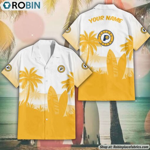 NBA Indiana Pacers Summer Coconut Tree Pattern Aloha Shirt