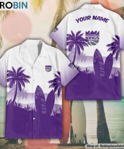 NBA Sacramento Kings Summer Coconut Tree Pattern Aloha Shirt NBA Sacramento Kings Summer Coconut Tree Pattern Aloha Shirt