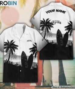 NBA San Antonio Spurs Summer Coconut Tree Pattern Aloha Shirt