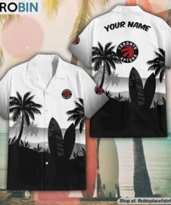 NBA Toronto Raptors Summer Coconut Tree Pattern Hawaiian Shirt NBA Toronto Raptors Summer Coconut Tree Pattern Hawaiian Shirt
