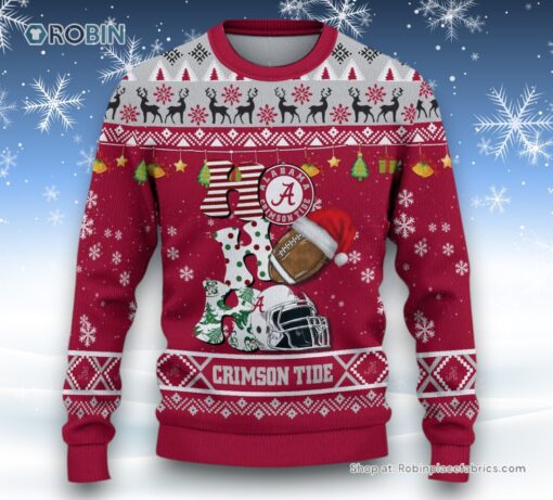 NCAA Alabama Crimson Tide HO HO HO Ugly Christmas Sweater and Sweatshirt