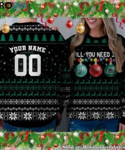 NCAA All You Need Is Peace Love And Binghamton Bearcats Ugly Christmas Sweatshirt, Sweater