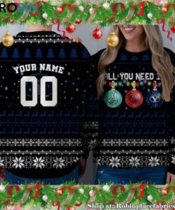 NCAA All You Need Is Peace Love And Brigham Young Cougars Ugly Christmas Sweatshirt, Sweater