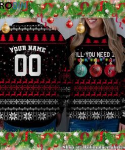 NCAA All You Need Is Peace Love And Cincinnati Bearcats Ugly Christmas Sweatshirt, Sweater