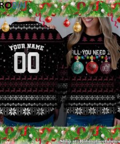 NCAA All You Need Is Peace Love And FDU Knights Ugly Christmas Sweatshirt, Sweater