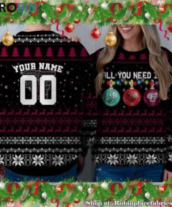 NCAA All You Need Is Peace Love And Fordham Rams Ugly Christmas Sweatshirt, Sweater