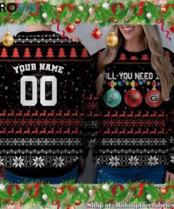 NCAA All You Need Is Peace Love And Georgia Bulldogs Ugly Christmas Sweatshirt, Sweater NCAA All You Need Is Peace Love And Georgia Bulldogs Ugly Christmas Sweatshirt, Sweater