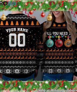 NCAA All You Need Is Peace Love And Idaho State Bengals Ugly Christmas Sweatshirt, Sweater
