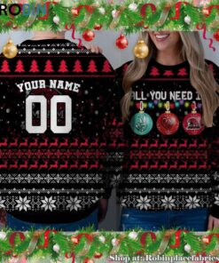 NCAA All You Need Is Peace Love And Miami RedHawks Ugly Christmas Sweatshirt, Sweater NCAA All You Need Is Peace Love And Miami RedHawks Ugly Christmas Sweatshirt, Sweater