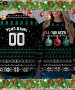 NCAA All You Need Is Peace Love And Michigan St. Spartans Ugly Christmas Sweatshirt, Sweater