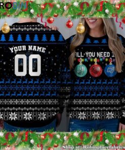 NCAA All You Need Is Peace Love And Middle Tenn. Blue Raiders Ugly Christmas Sweatshirt, Sweater