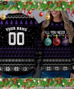 NCAA All You Need Is Peace Love And North Alabama Lions Ugly Christmas Sweatshirt, Sweater