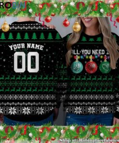 NCAA All You Need Is Peace Love And North Texas Mean Green Ugly Christmas Sweatshirt, Sweater