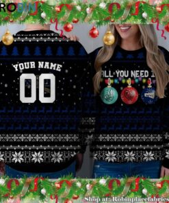 NCAA All You Need Is Peace Love And Northern Arizona Lumberjacks Ugly Christmas Sweatshirt, Sweater