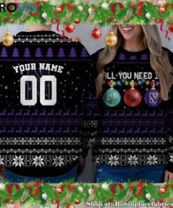 NCAA All You Need Is Peace Love And Northwestern Wildcats Ugly Christmas Sweatshirt, Sweater NCAA All You Need Is Peace Love And Northwestern Wildcats Ugly Christmas Sweatshirt, Sweater
