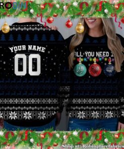 NCAA All You Need Is Peace Love And Oral Roberts Golden Eagles Ugly Christmas Sweatshirt, Sweater