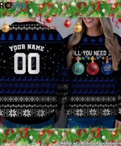 NCAA All You Need Is Peace Love And Pittsburgh Panthers Ugly Christmas Sweatshirt, Sweater