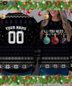 NCAA All You Need Is Peace Love And Portland Pilots Ugly Christmas Sweatshirt, Sweater