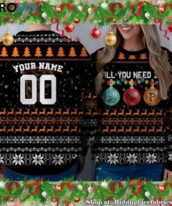NCAA All You Need Is Peace Love And Princeton Tigers Ugly Christmas Sweatshirt, Sweater