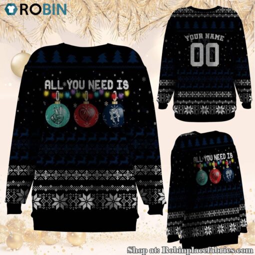 NCAA All You Need Is Peace Love And Richmond Spiders Ugly Christmas Sweatshirt, Sweater