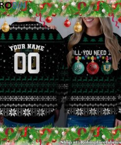 NCAA All You Need Is Peace Love And San Francisco Dons Ugly Christmas Sweatshirt, Sweater