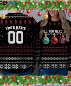 NCAA All You Need Is Peace Love And Santa Clara Broncos Ugly Christmas Sweatshirt, Sweater NCAA All You Need Is Peace Love And Santa Clara Broncos Ugly Christmas Sweatshirt, Sweater