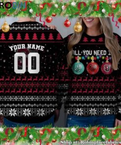 NCAA All You Need Is Peace Love And Seattle Redhawks Ugly Christmas Sweatshirt, Sweater