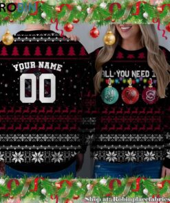 NCAA All You Need Is Peace Love And South Carolina State Bulldogs Ugly Christmas Sweatshirt, Sweater