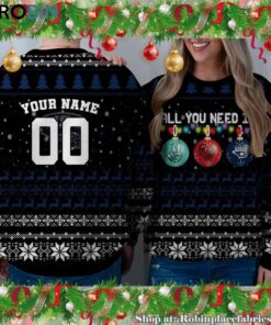 NCAA All You Need Is Peace Love And Southern Indiana Screaming Eagles Ugly Christmas Sweatshirt, Sweater