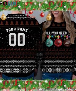 NCAA All You Need Is Peace Love And St. Bonaventure Bonnies Ugly Christmas Sweatshirt, Sweater