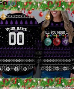 NCAA All You Need Is Peace Love And Tarleton State Texans Ugly Christmas Sweatshirt, Sweater