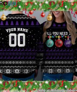 NCAA All You Need Is Peace Love And TCU Horned Frogs Ugly Christmas Sweatshirt, Sweater