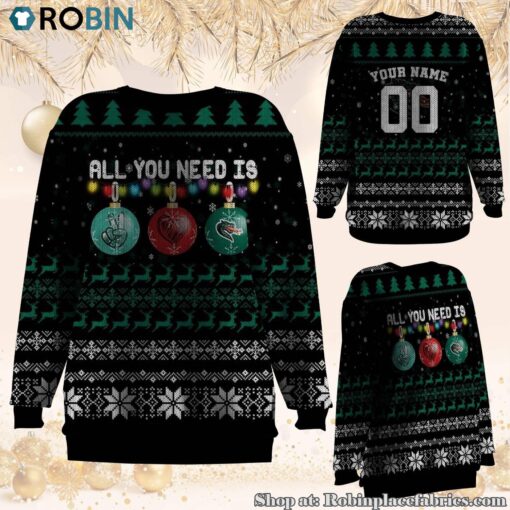 NCAA All You Need Is Peace Love And UAB Blazers Ugly Christmas Sweatshirt, Sweater