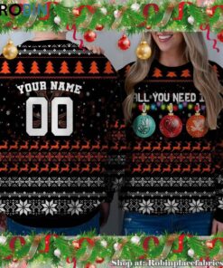 NCAA All You Need Is Peace Love And Virginia Cavaliers Ugly Christmas Sweatshirt, Sweater