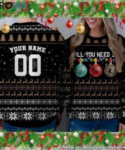 NCAA All You Need Is Peace Love And Wofford Terriers Ugly Christmas Sweatshirt, Sweater