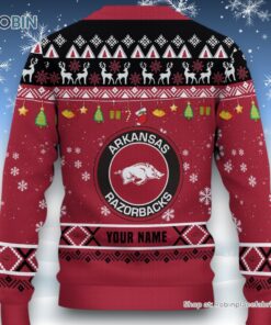 NCAA Arkansas Razorbacks HO HO HO Ugly Christmas Sweater and Sweatshirt NCAA Arkansas Razorbacks HO HO HO Ugly Christmas Sweater and Sweatshirt